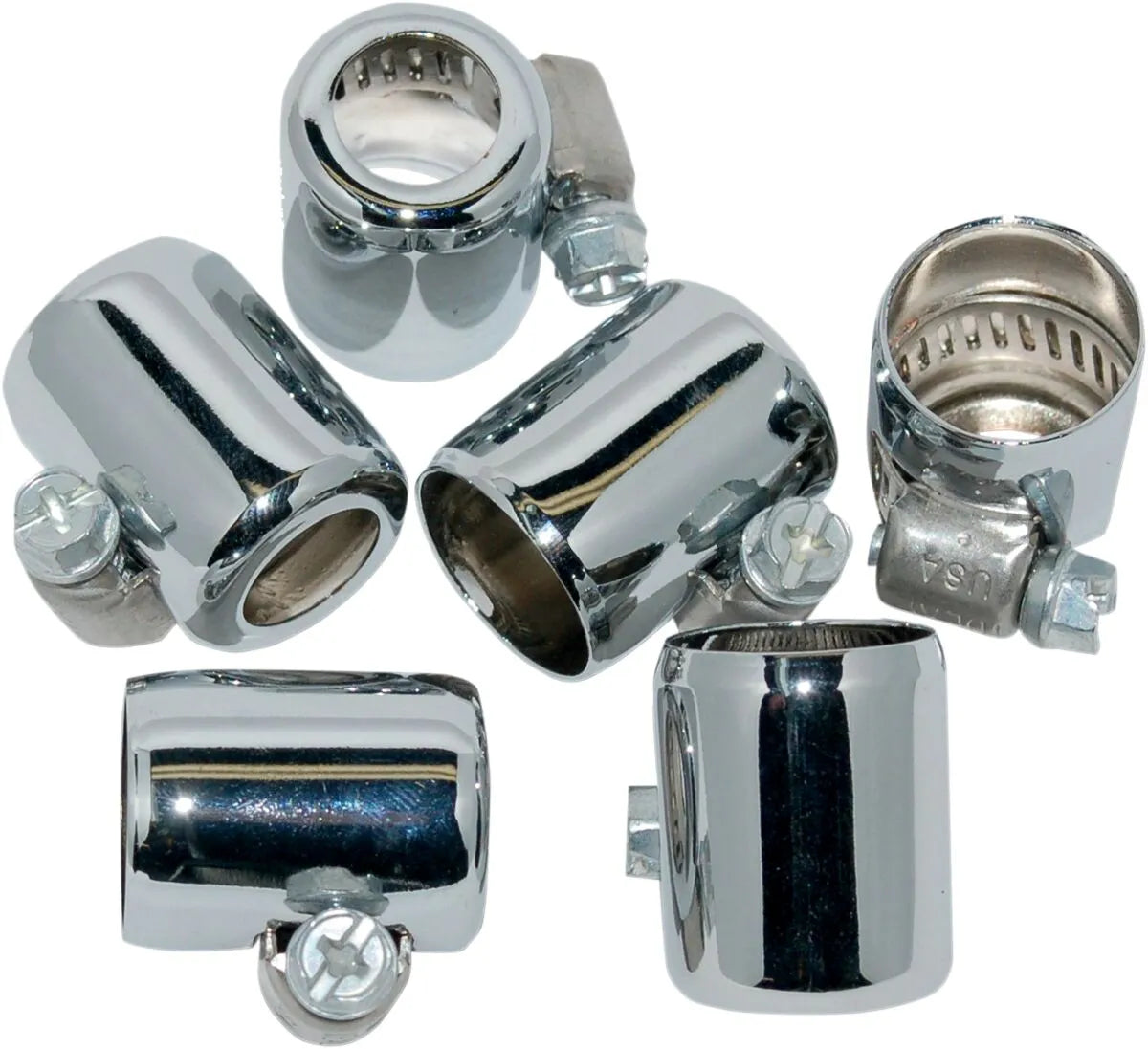 Namz Hose Clamps Chrome 1/4"-5/16" 6-Pack for Fuel Line