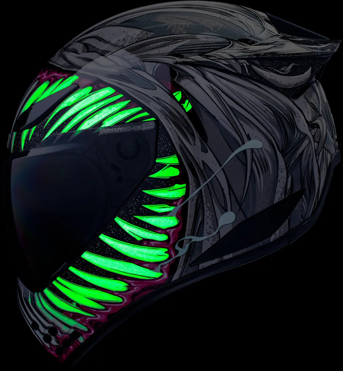 Icon Domain Grand Maw Full Face Helmet - Gray