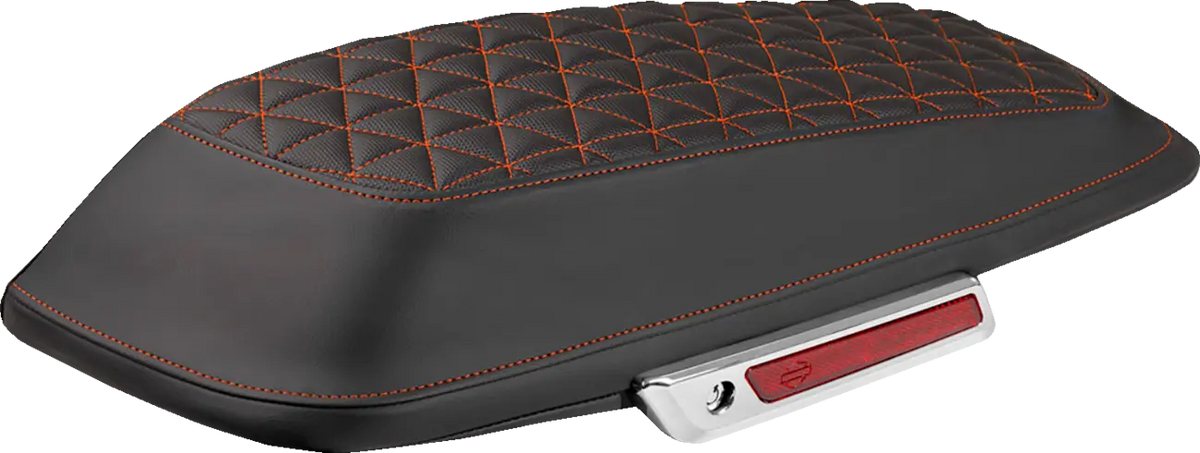 Saddlemen Tri-Gripper Saddlebag Lid Covers Black Orange Stitch