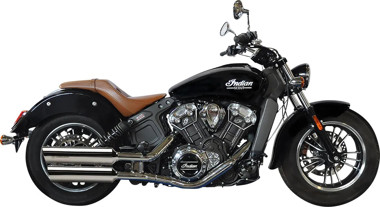 Kesstech Brave Standard 2in2 Muffler - Chrome - ECE Street Legal Approved