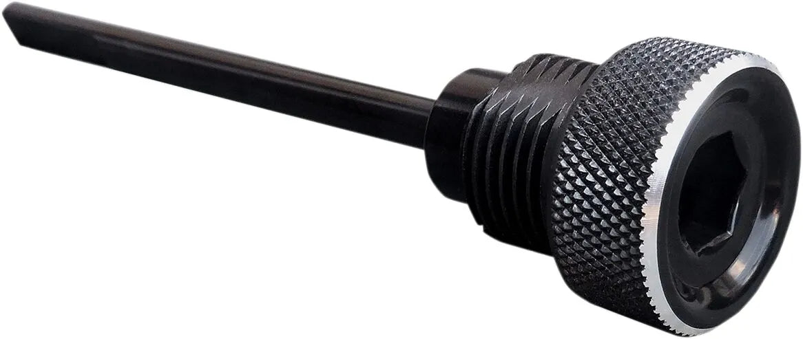 Accutronix Knurled Transmission Dipstick Black for Harley