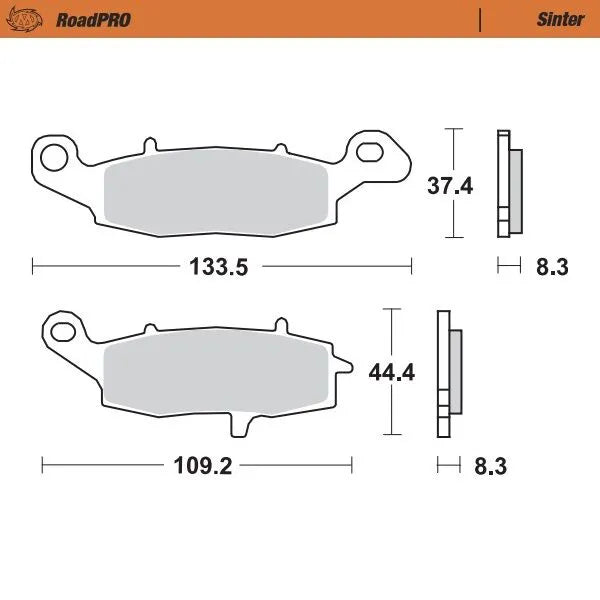 Moto-master Roadpro Sinter Brake Pad Front - Front
