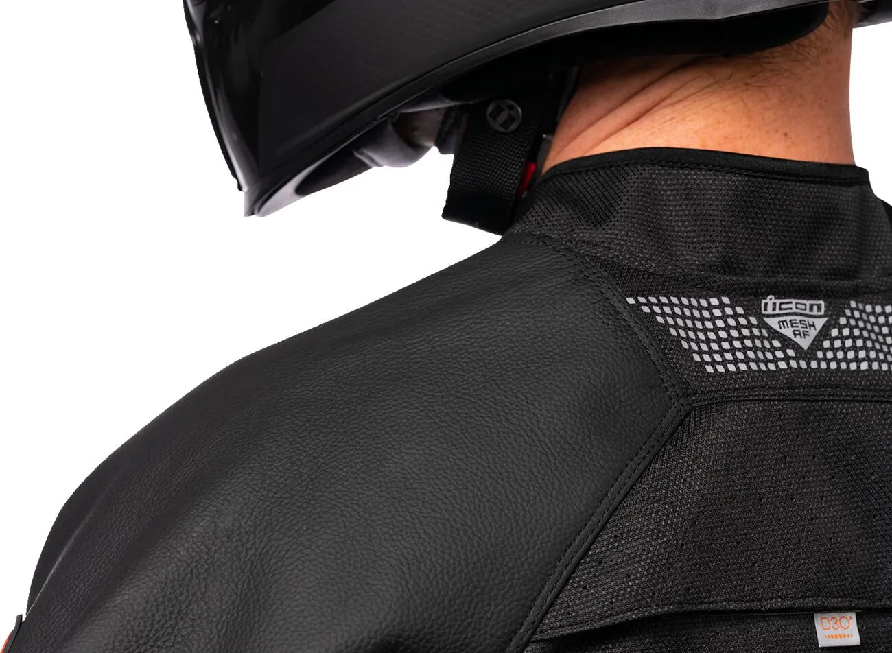 Icon Mesh Af™ Leather Jacket - Black/Red