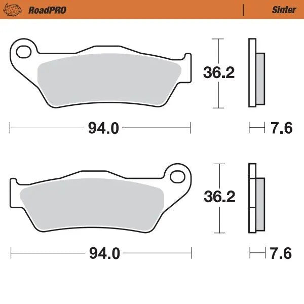 Moto-master Roadpro Sinter Brake Pad Rear - Rear
