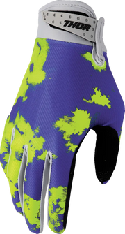 Thor Youth Launchmode Bleach Gloves - Gray/Acid