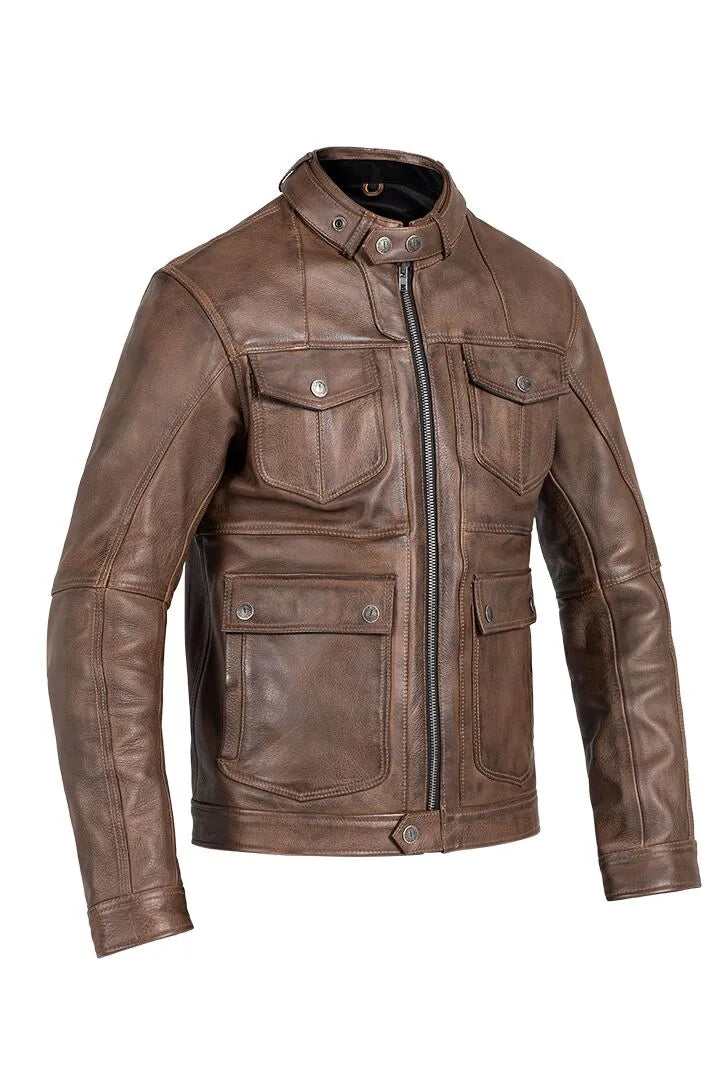 John Doe Drifter Leather Jacket For Men - Brown
