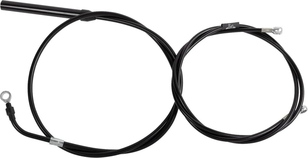 La Choppers Standard Black Vinyl Handlebar Cable Kit for Ape