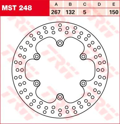 Trw Round Fixed Brake Rotor For Motorcycles - Front & Rear