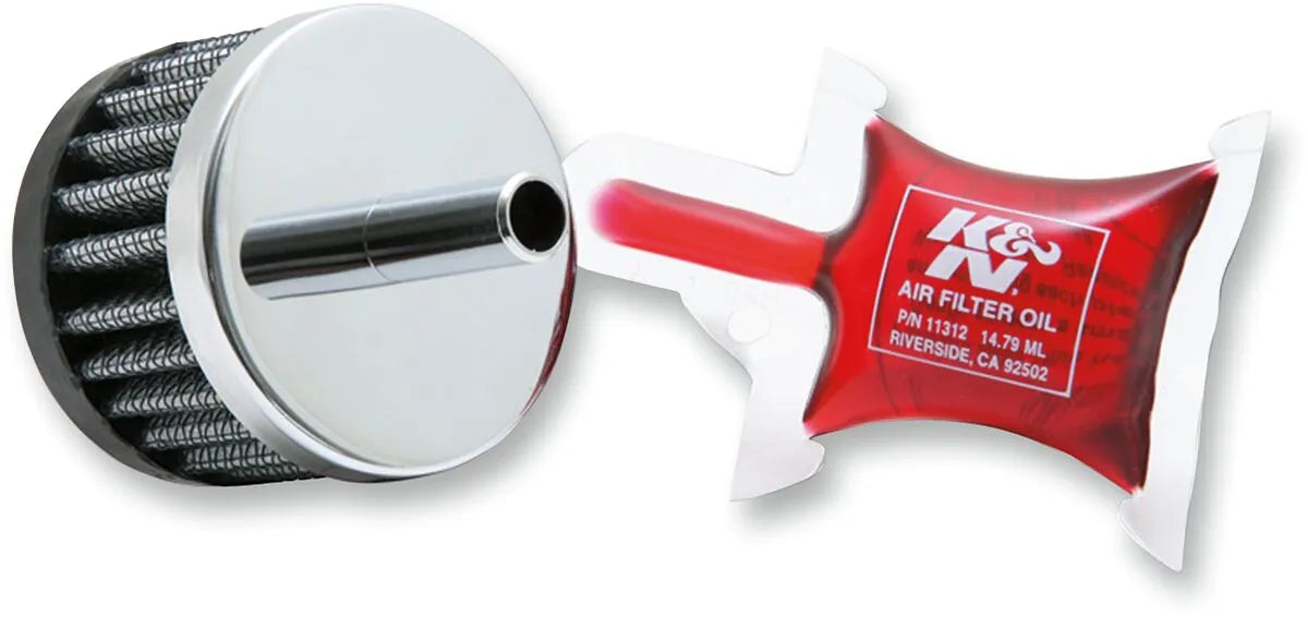 K&n Steel Base Crankcase Vent Filter With Chrome Finish