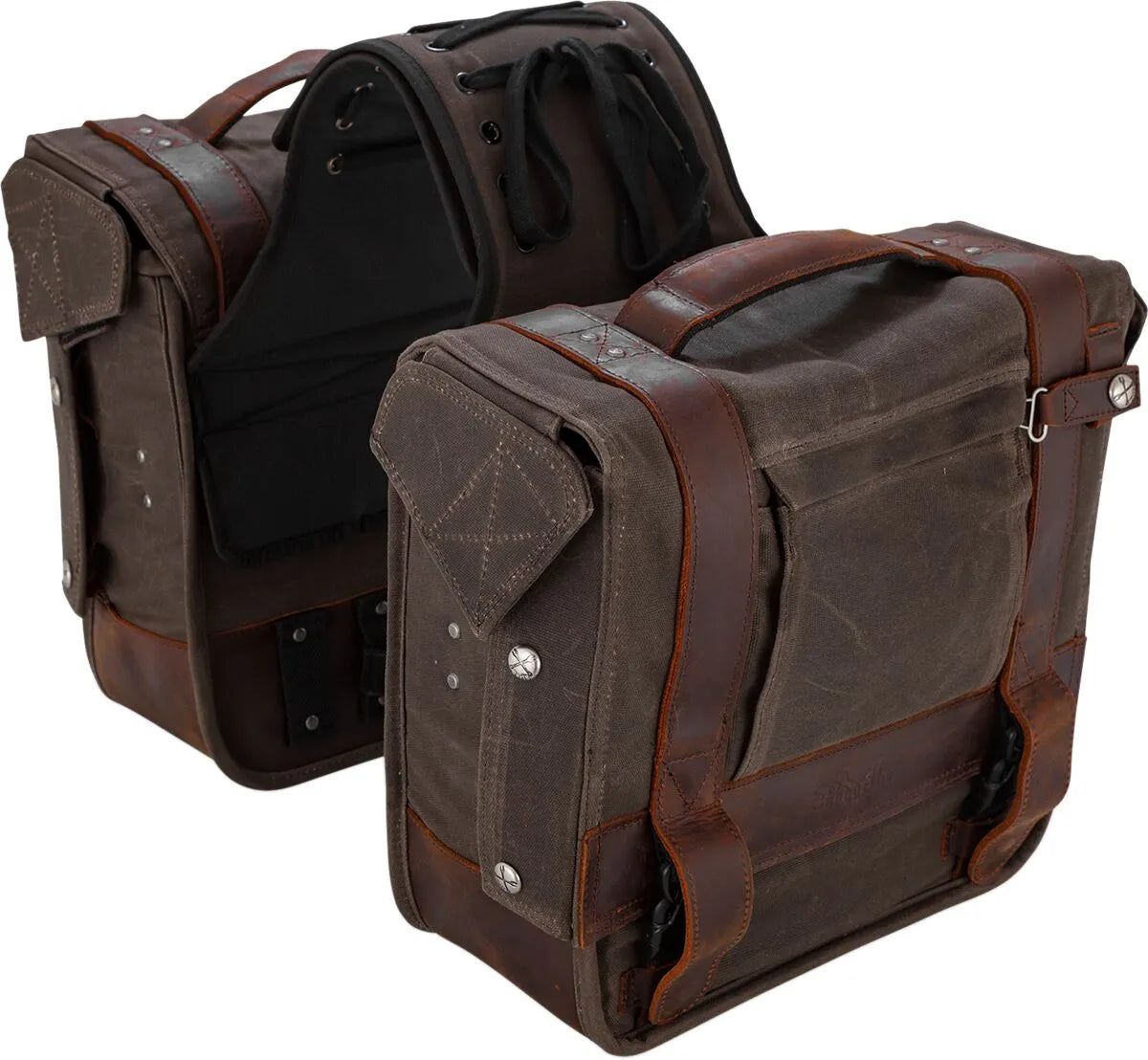 Burly Brand Throw-over Saddlebag - Brown Leather