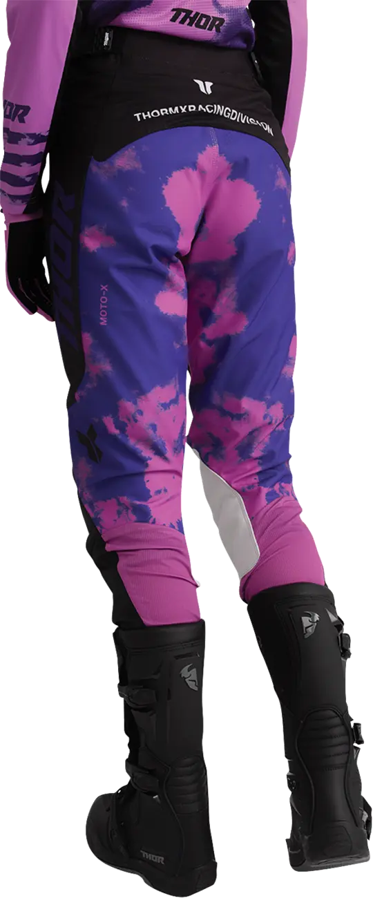 Thor Women's Launchmode Bleach Motocross Pants - Black/Purple/White