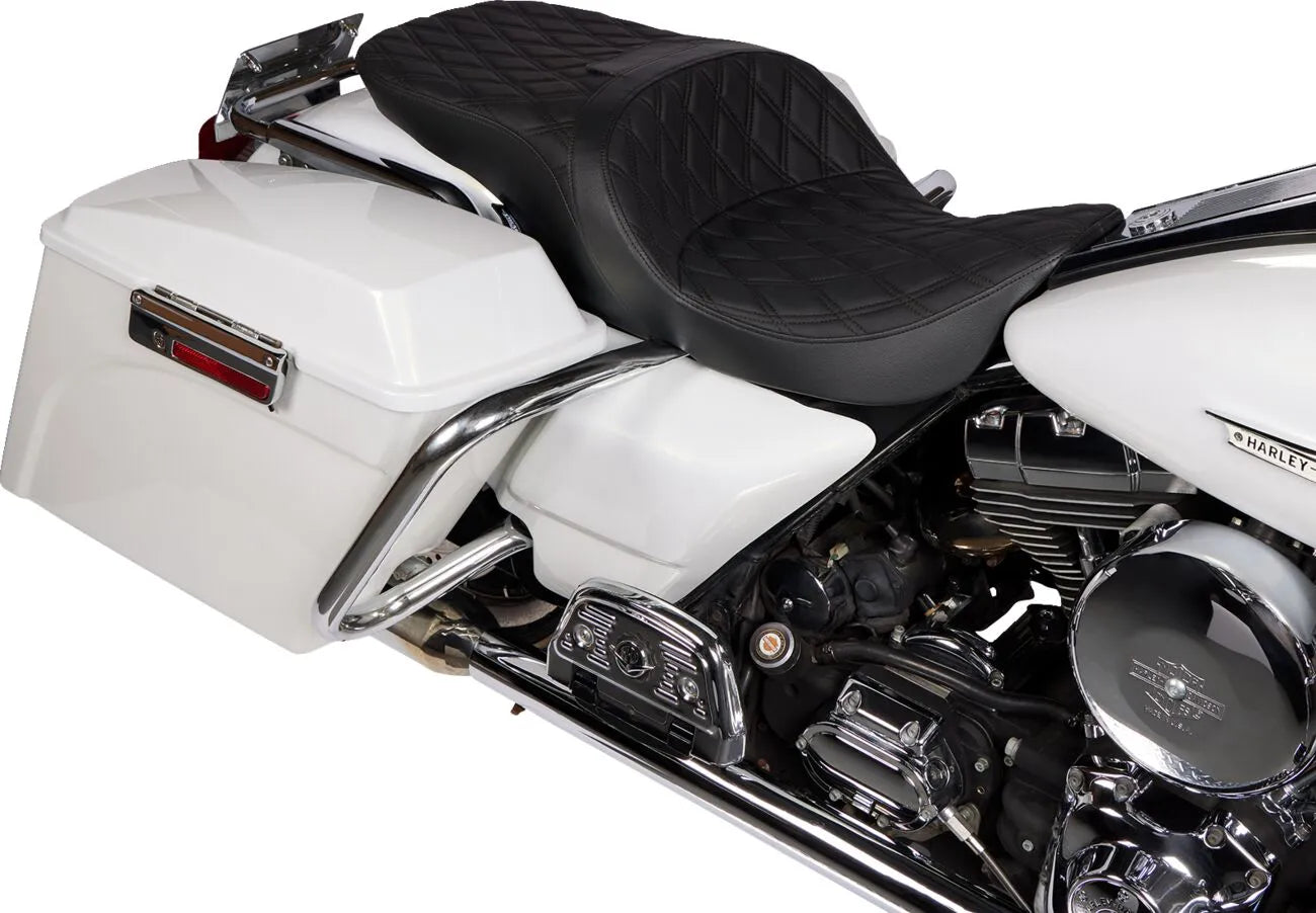 Drag Specialties Freedom Touring Seat - Black - For Harley Davidson