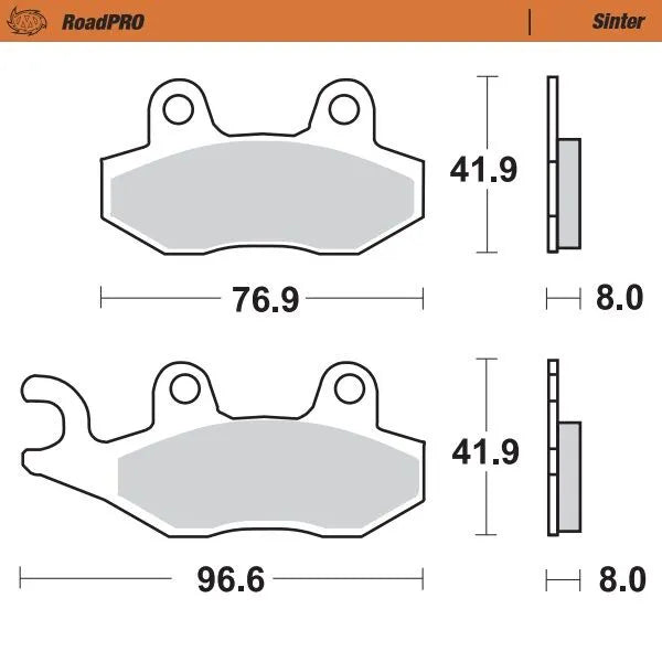 Moto-master Roadpro Sinter Scooter Brake Pad Pair - Front