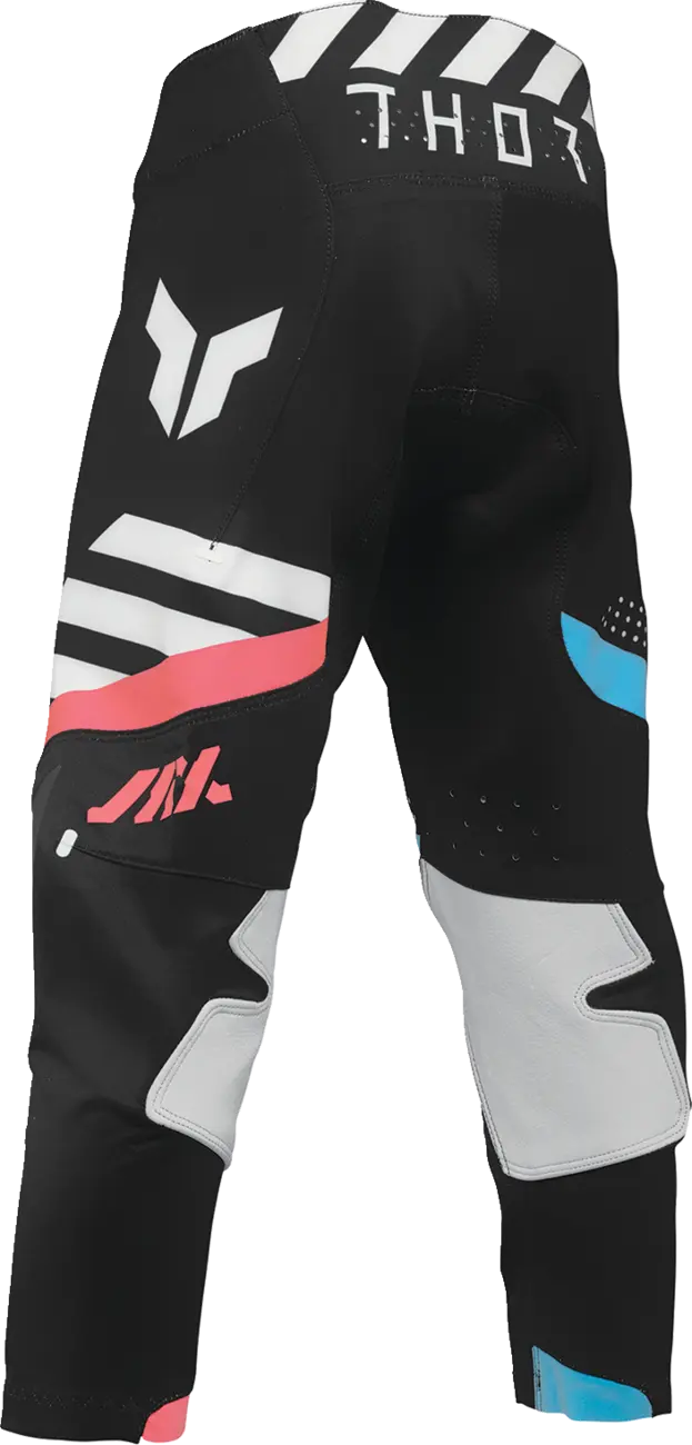Thor Youth Sportmode Synth Pants - Black/White/Coral/Turquoise