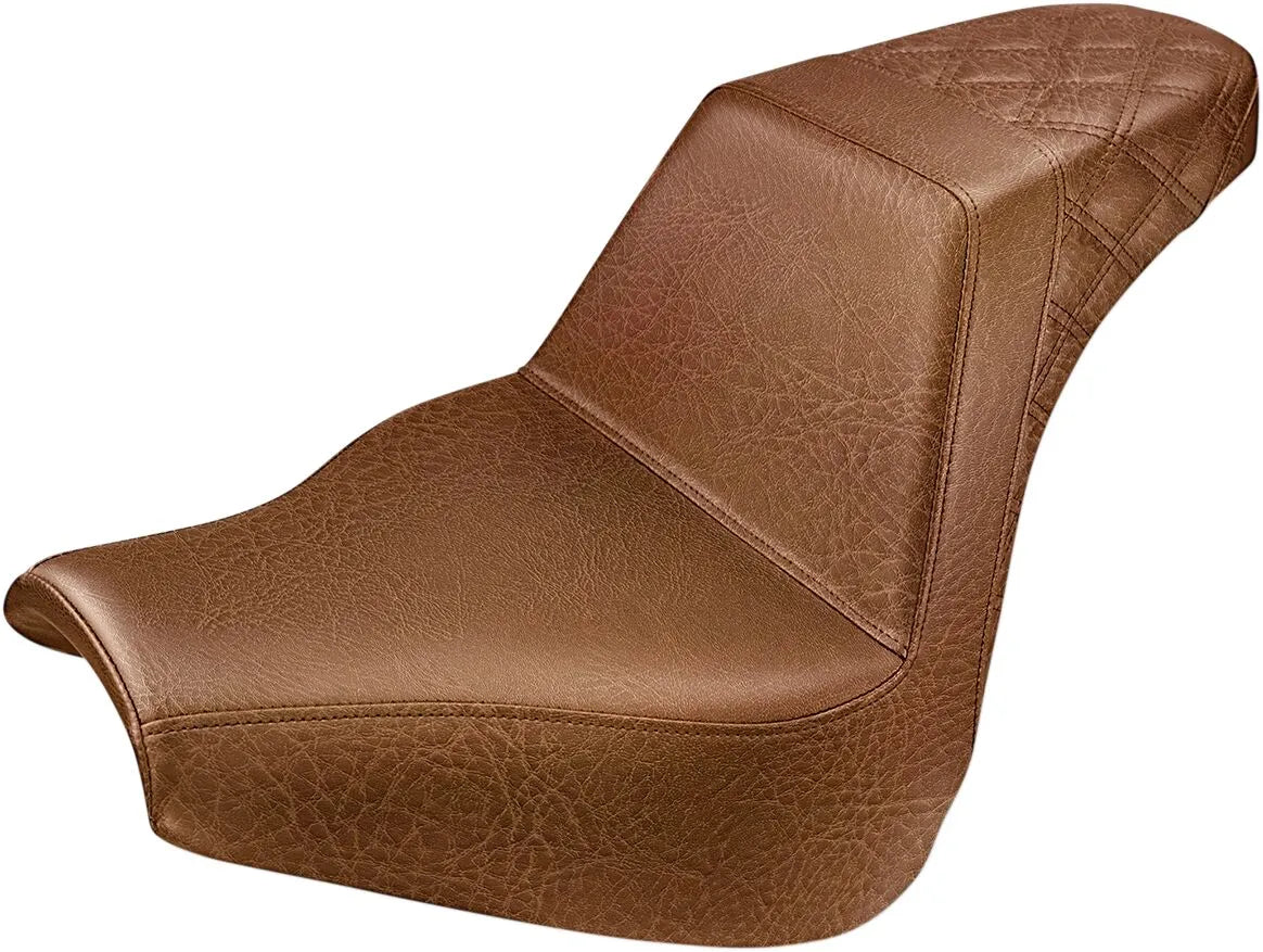 Saddlemen Step-up Seat - Brown - For Harley Davidson