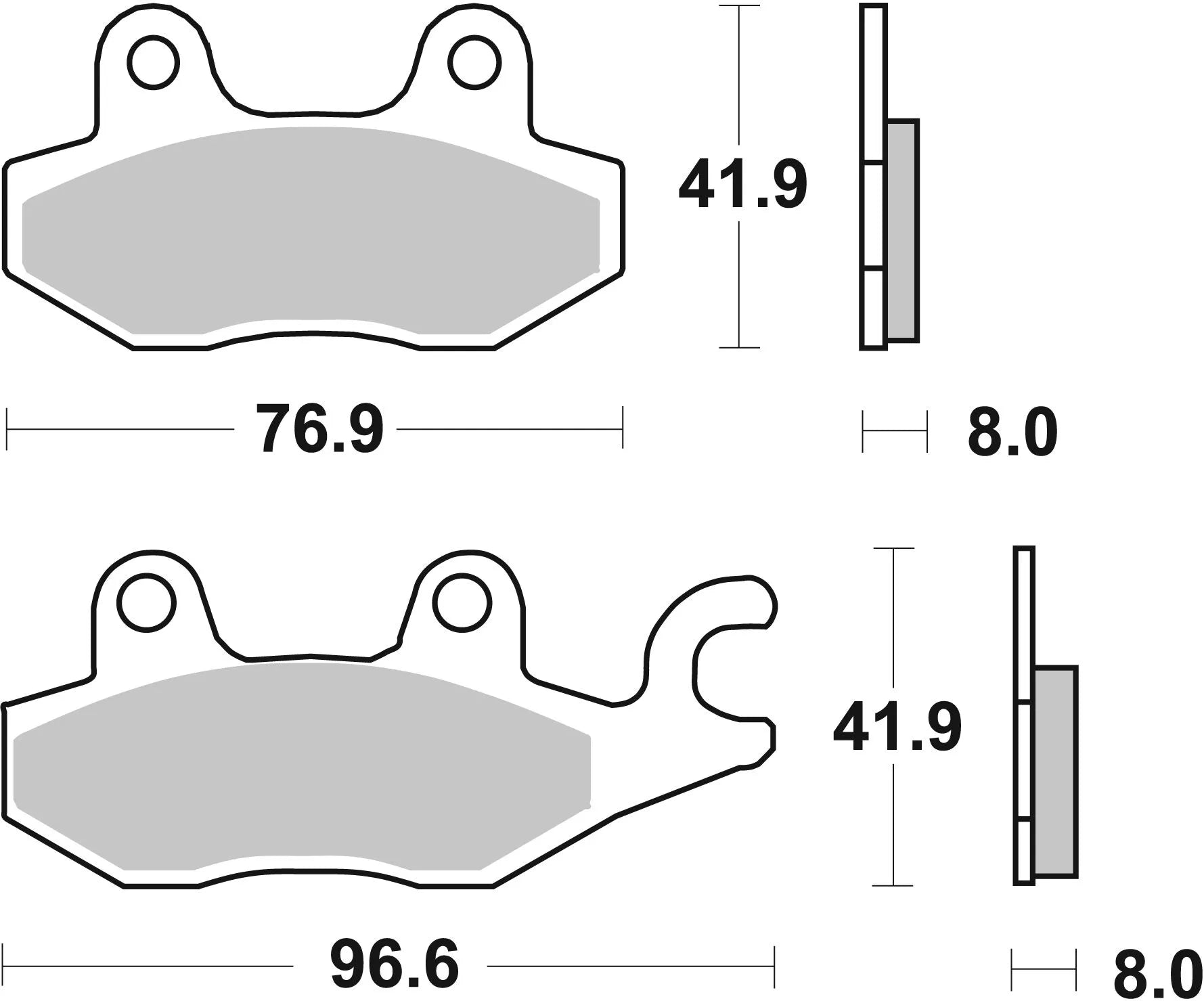 Sbs Hf Street Ceramic Organic Brake Pads - Front & Rear