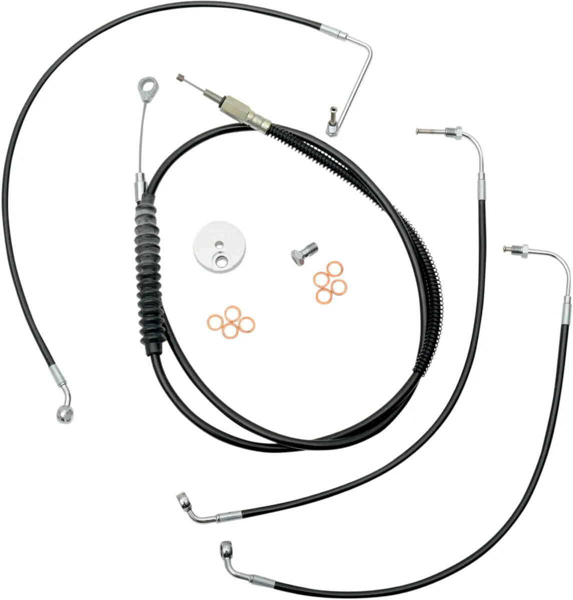 LA CHOPPERS Standard Black Vinyl Handlebar Cable/Brake Line Kit
