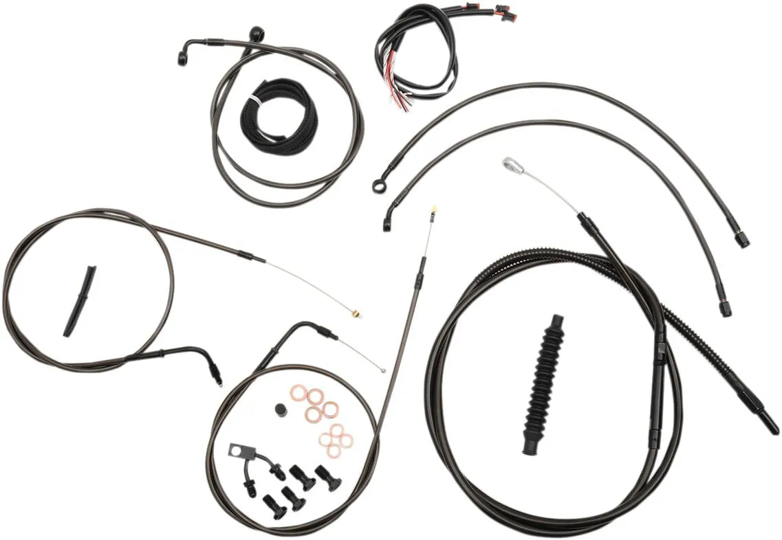 La Choppers Midnight Braided Cable/Brake Line Kit