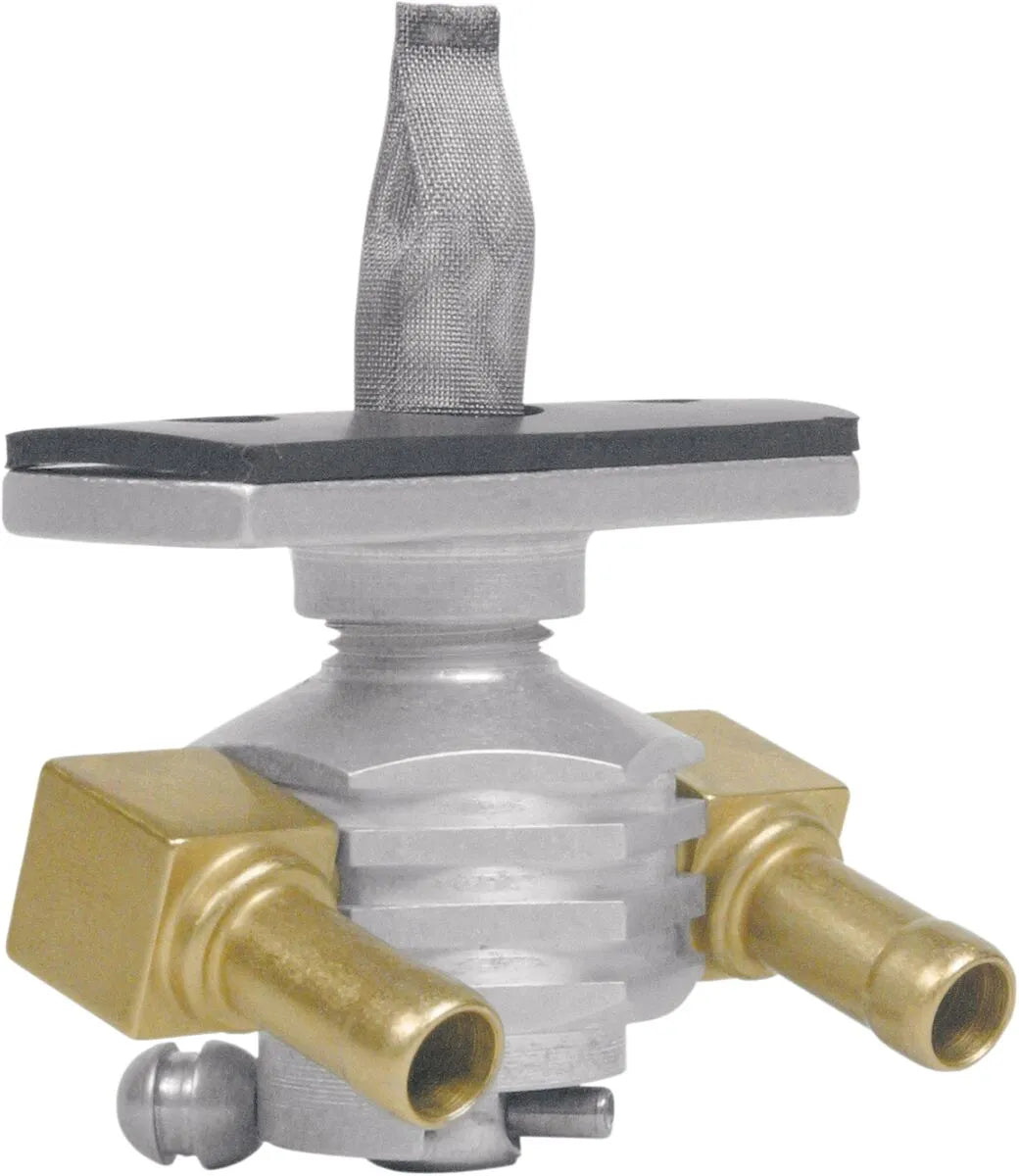 Pingel Power-Flo Petcock 1/4" NPT Dual 5/16" Hose Barb Silver