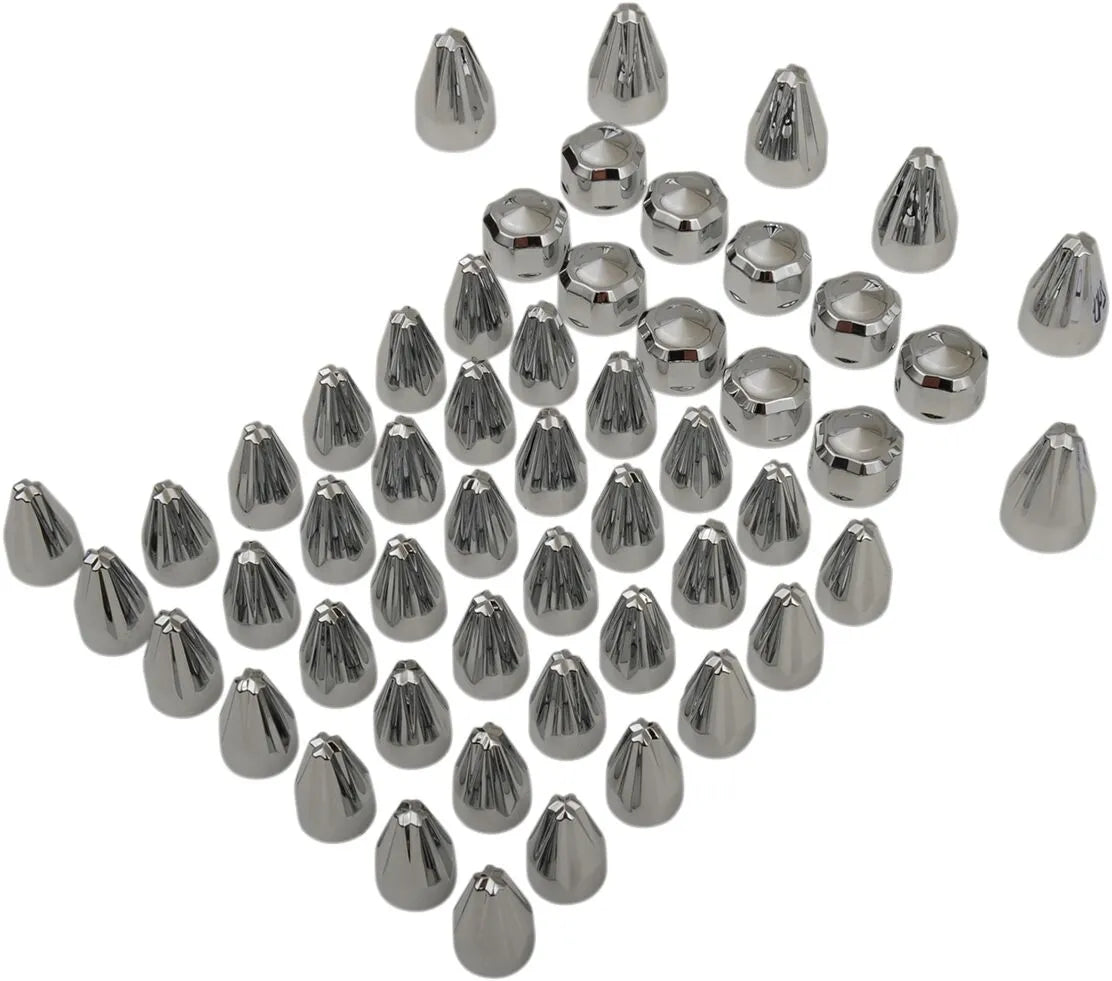 Ciro M8 Fluted Chrome Engine Bolt Cover Caps