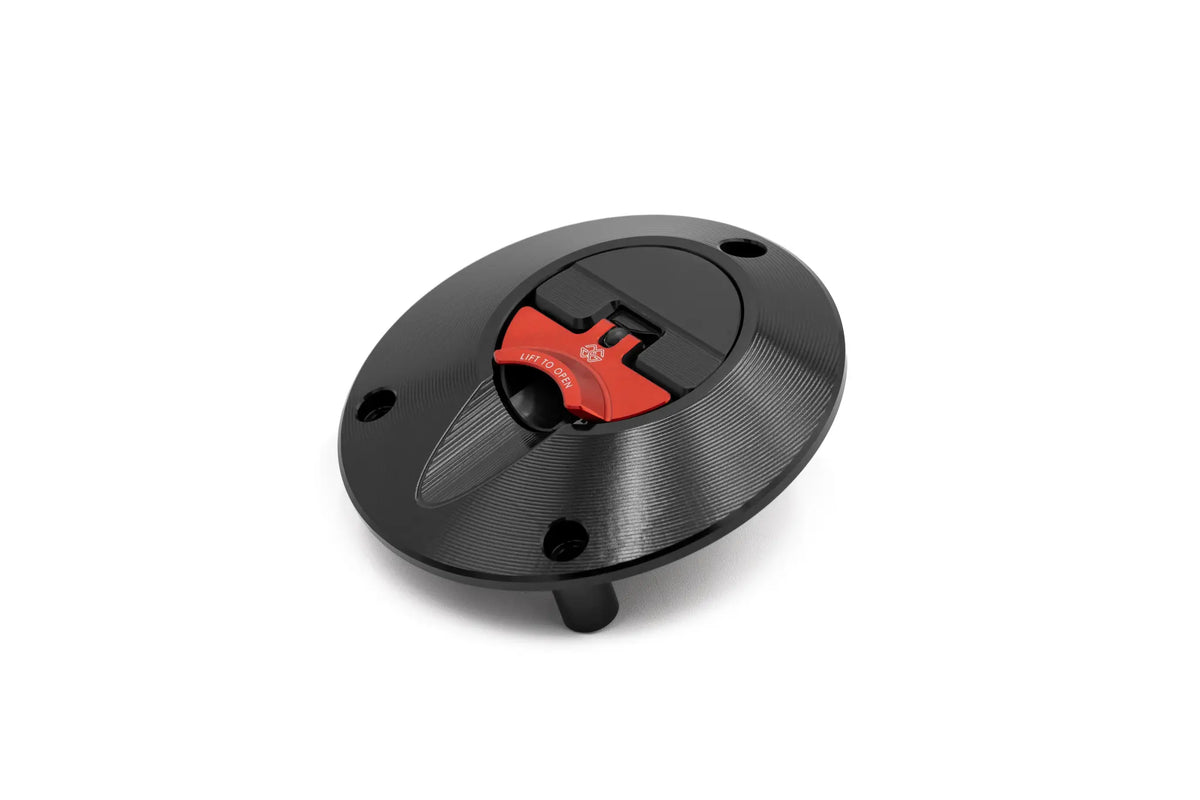 Gilles Tooling Fuel Cap Ver 2 Black/Red for Aprilia