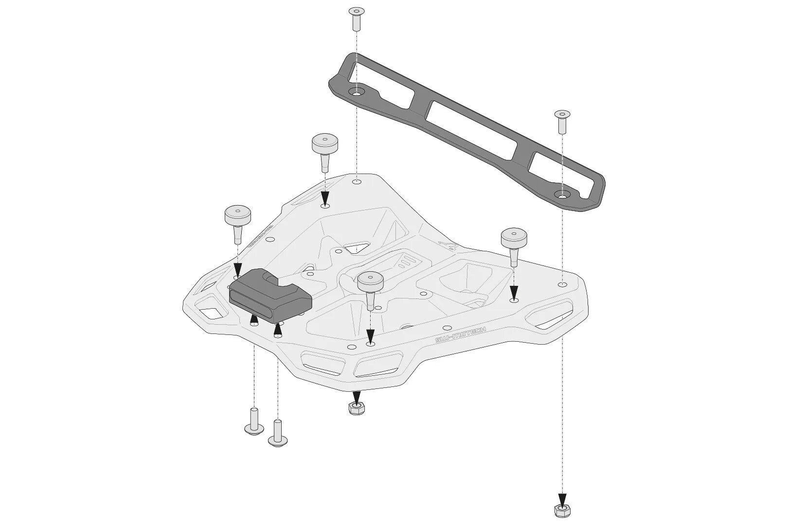Sw-motech Adapter Kit For Shad Top Case On Adventure Rack