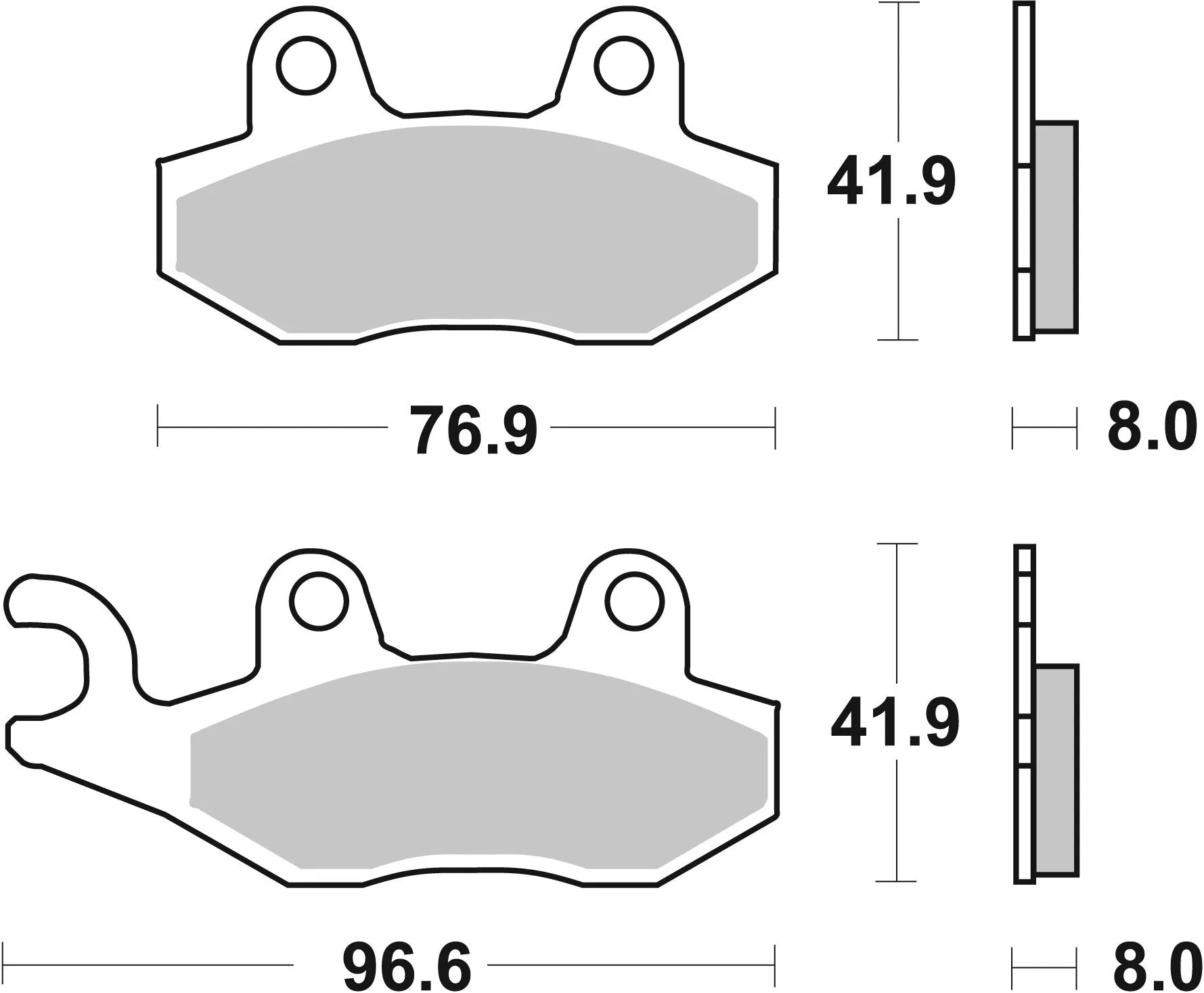Sbs Hf Street Ceramic Organic Brake Pads - Front & Rear