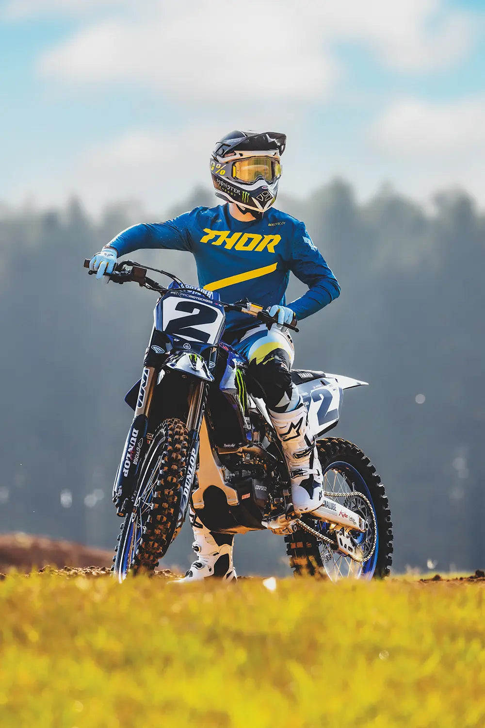 Thor Sportmode Brave Racewear Pants - Black/Blue/Gray/Yellow