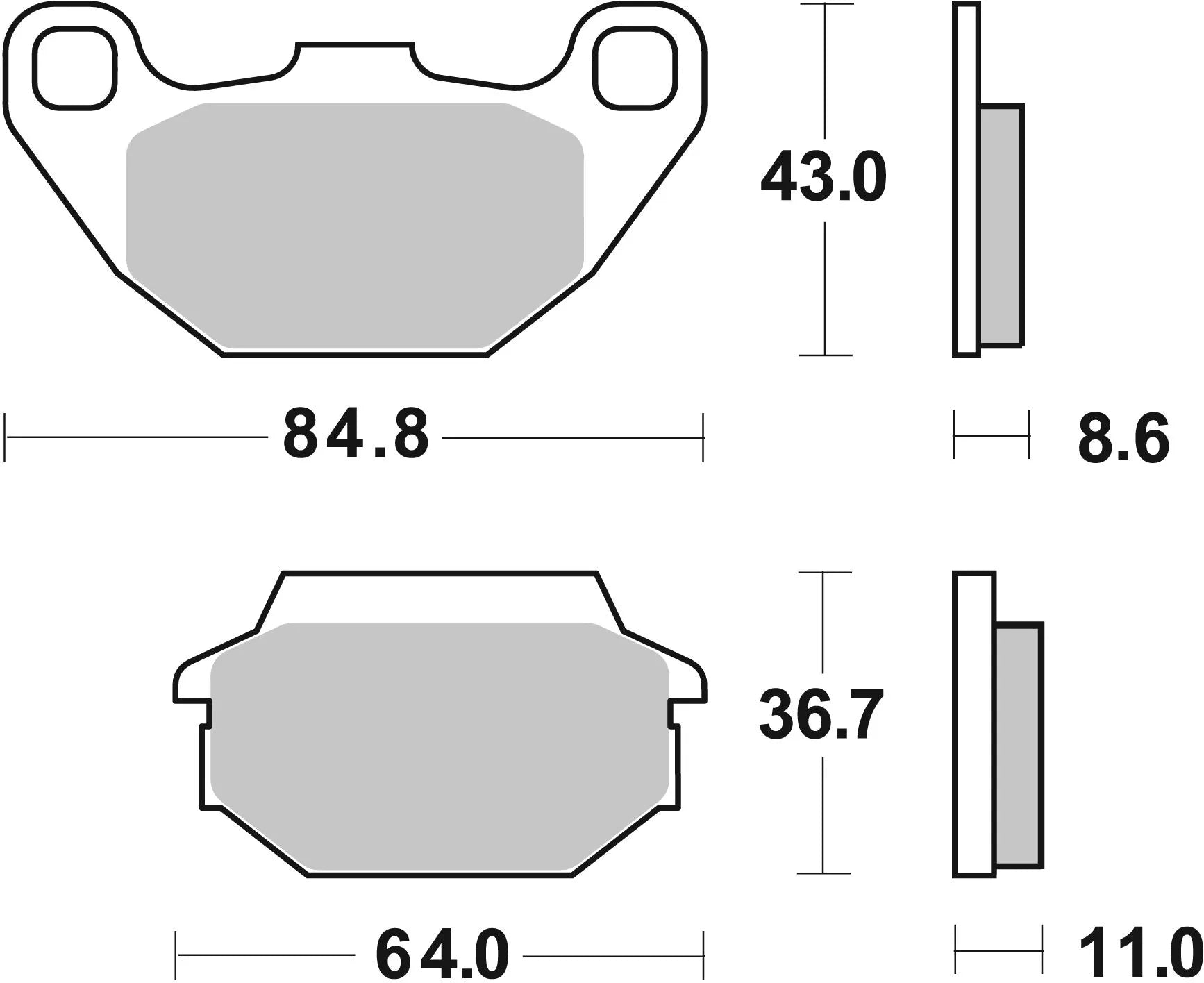 Sbs Ct Scooter Carbon Tech Organic Brake Pads Set - Front & Rear