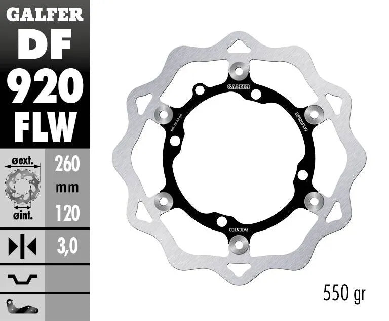 Galfer Brake Rotor For Motorcycle - Floating Design - Front