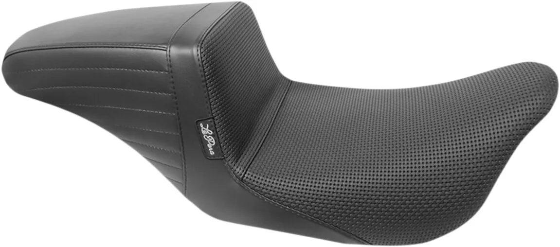 Le Pera Kickflip Seat - Black Basketweave Vinyl - For Harley Davidson