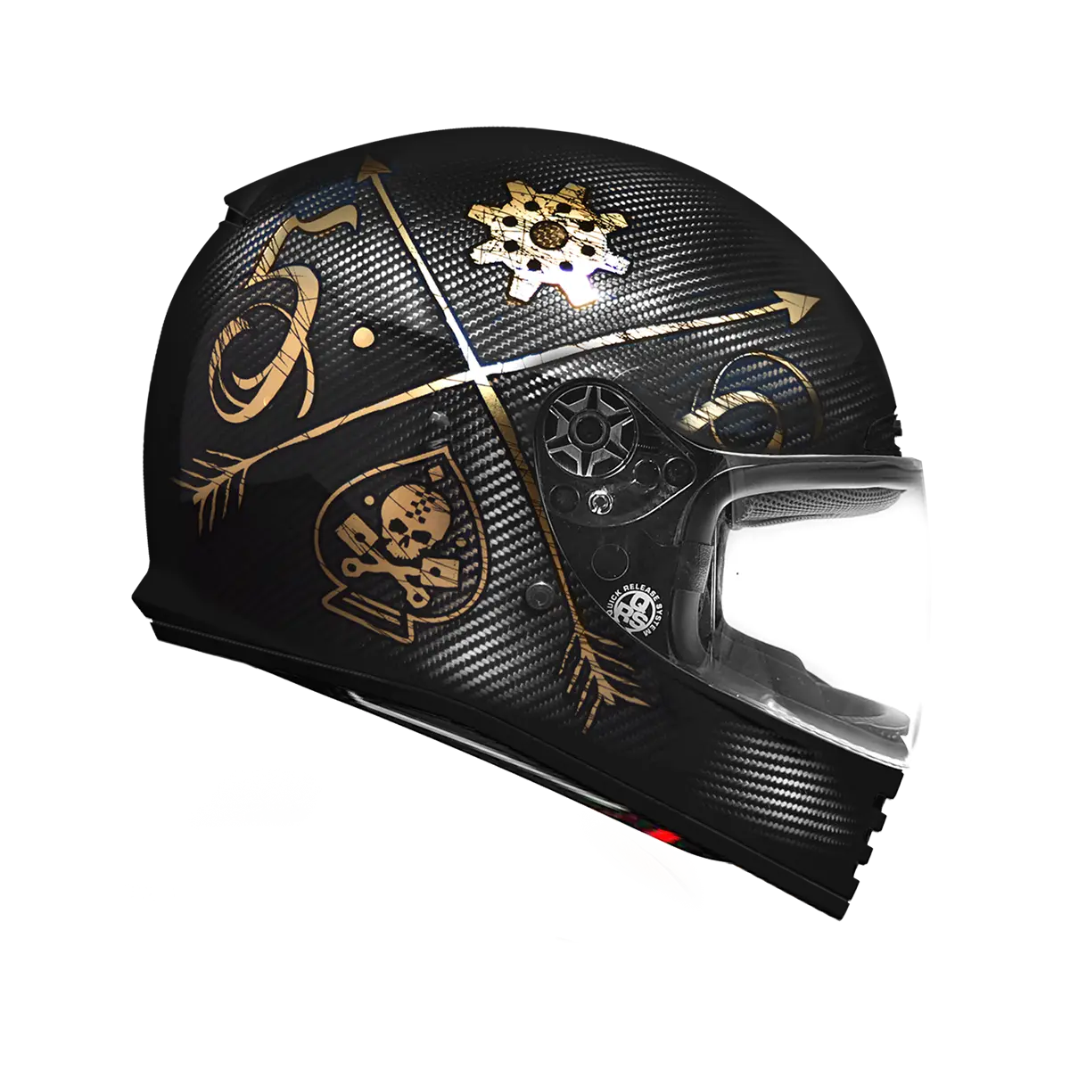 Premier Helmets Thunder Carbon Nx Gold Full Face Helmet