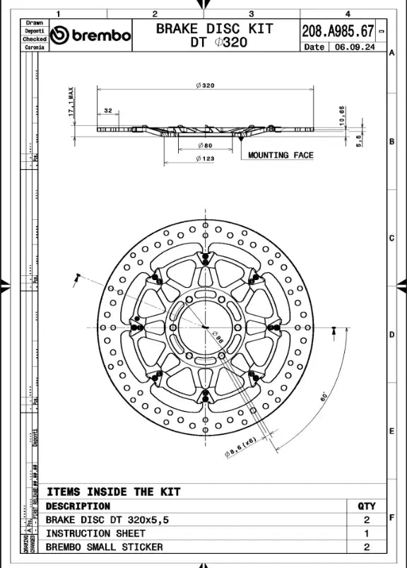 Brembo T-drive Upgrade Line Brake Rotor Kit