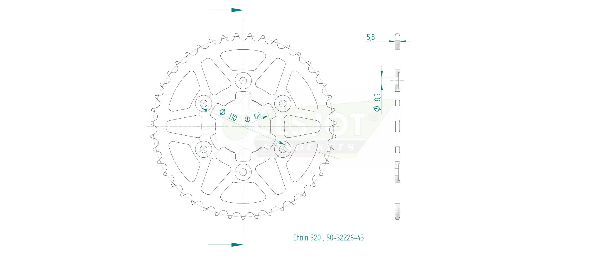 Esjot Standard Rear Sprocket for 520 Chain
