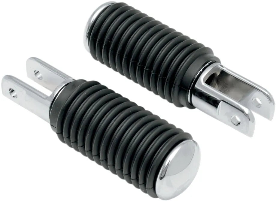 Drag Specialties 5/8" Mount Rubber Foot Pegs Chrome