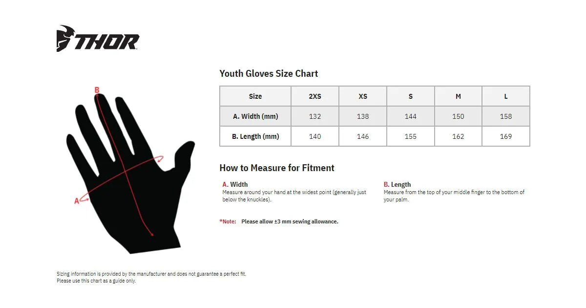 Thor Youth Spectrum Gloves - Black/Acid