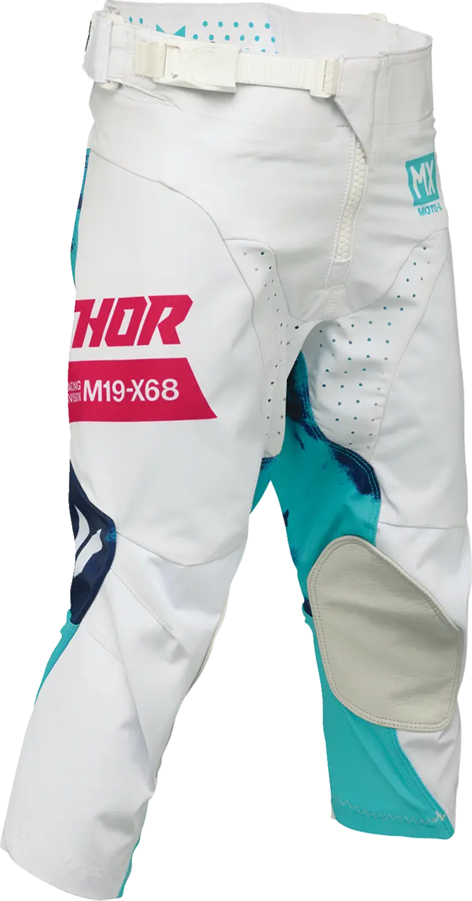 Thor Youth Launchmode Bleach Racewear Pants - Blue/Pink/White/Aqua