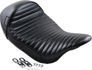 Le Pera Stubs Cafe Seat - Black Vinyl Solo - For Harley Davidson