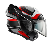 Premier Helmets X-charger Modular Helmet - Black/gray/red/white
