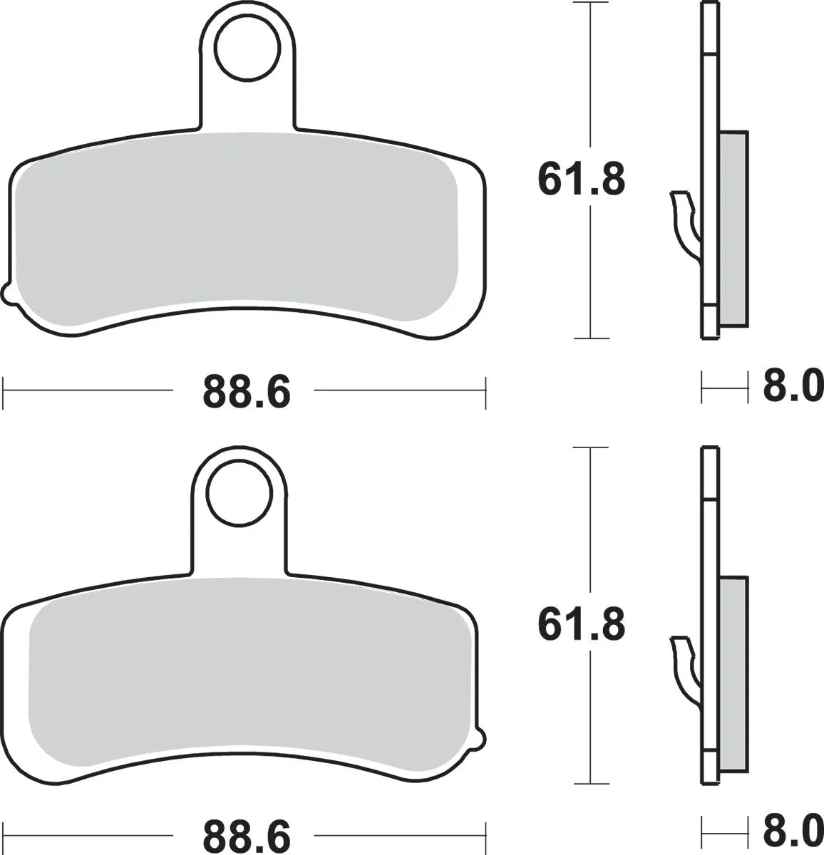 Sbs Sintered Metal Brake Pads For Harley/buell - Front