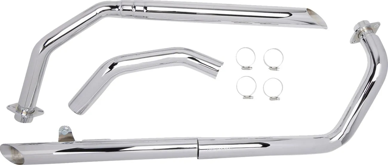 Cobra Drag Pipes Exhaust System Full Chrome 2-into-2
