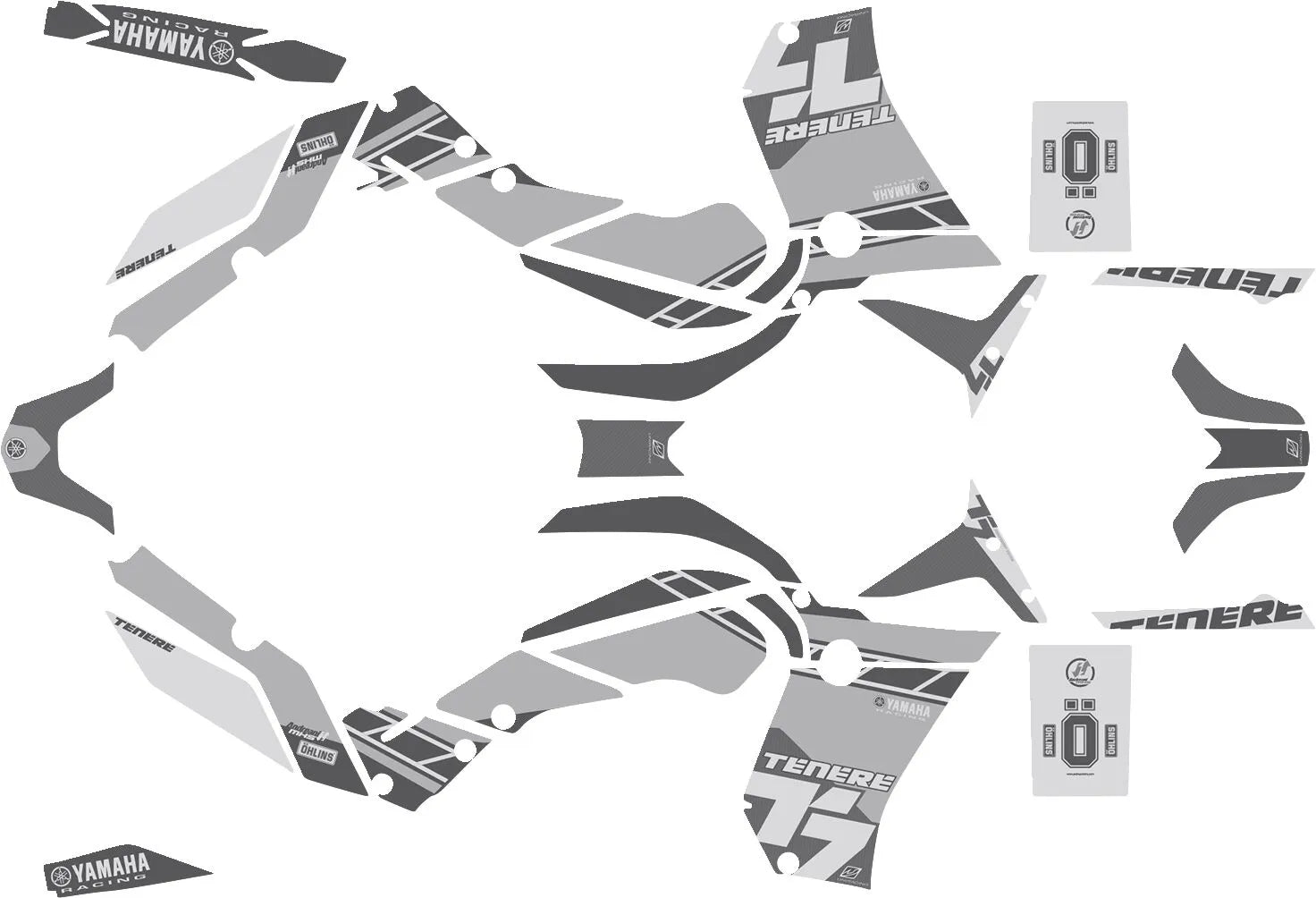 Uniracing Decal Kit For Yamaha - Red/white