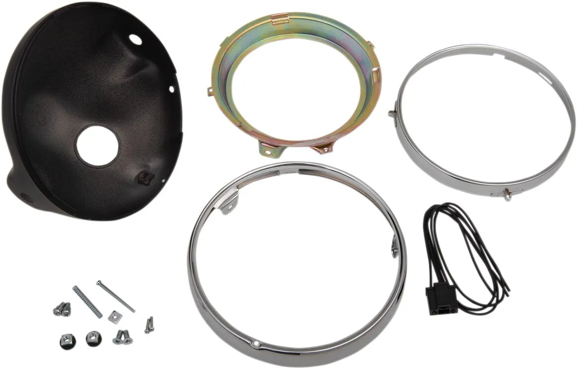 Emgo 7" Side Mount Headlamp Shell - Black