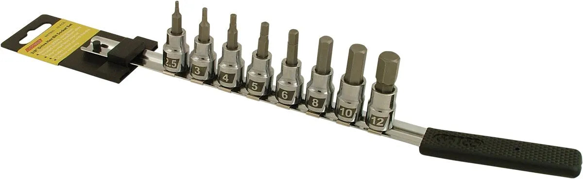 Cruztools 3/8" Drive Metric Hex Socket Bit Set for Powersports