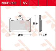 Trw Sv Series Sintered Brake Pads - Front