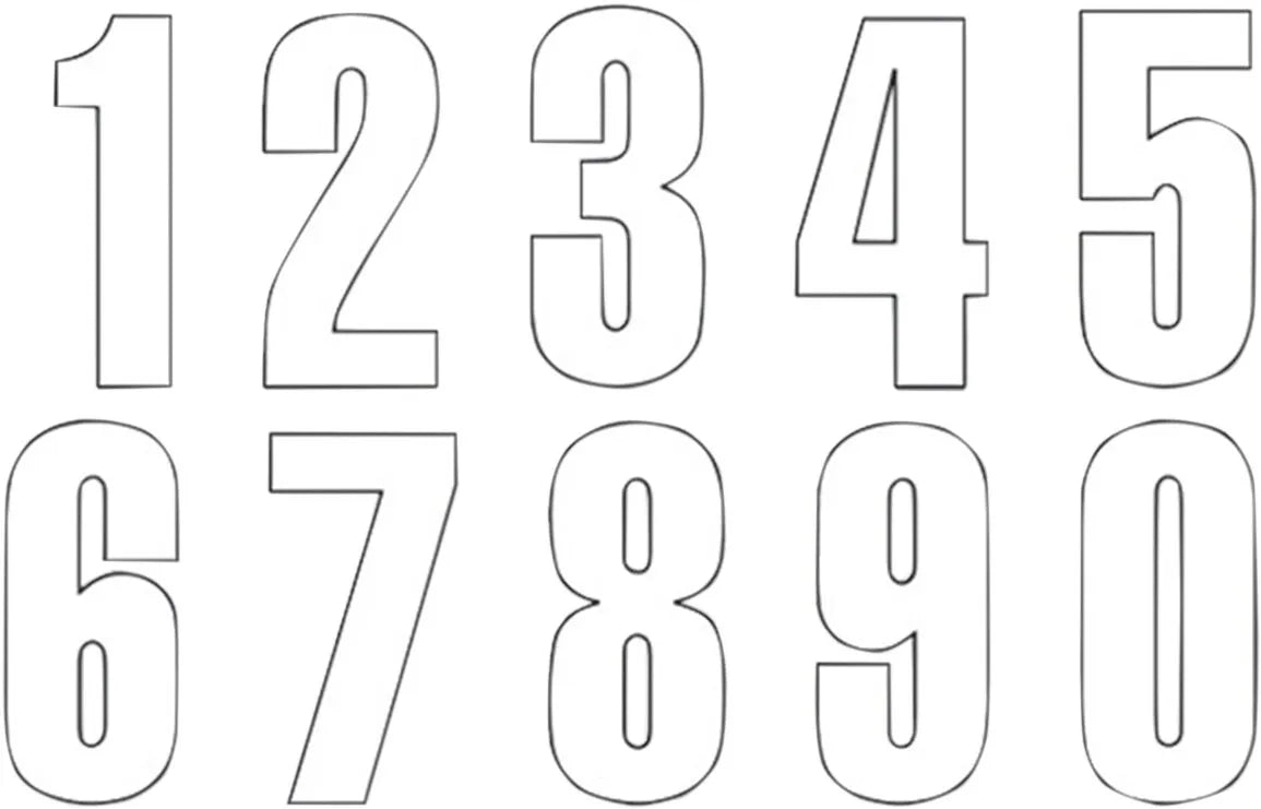 Blackbird Racing Number Plate Graphic - White (3-pack)