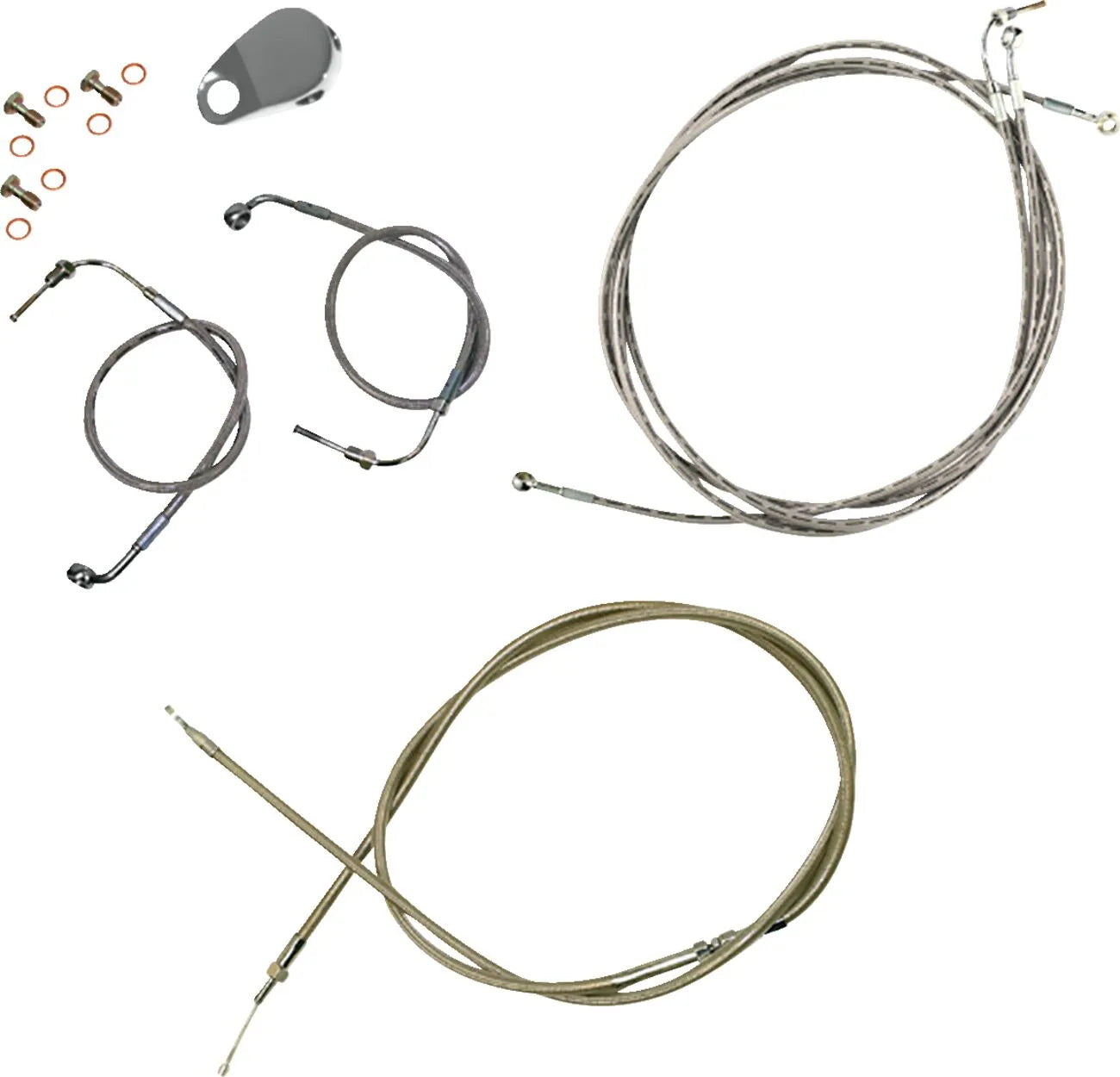 La Choppers Standard Stainless Braided Cable Kit for Ape Hangers