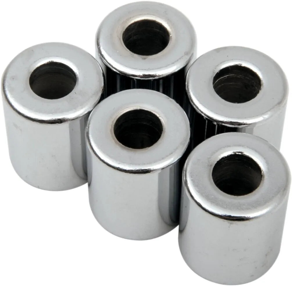 Drag Specialties Chrome Spacers for 1/4" Bolts (5-Pack)