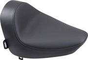Drag Specialties Solo Seat - Black Leather - For Harley Davidson