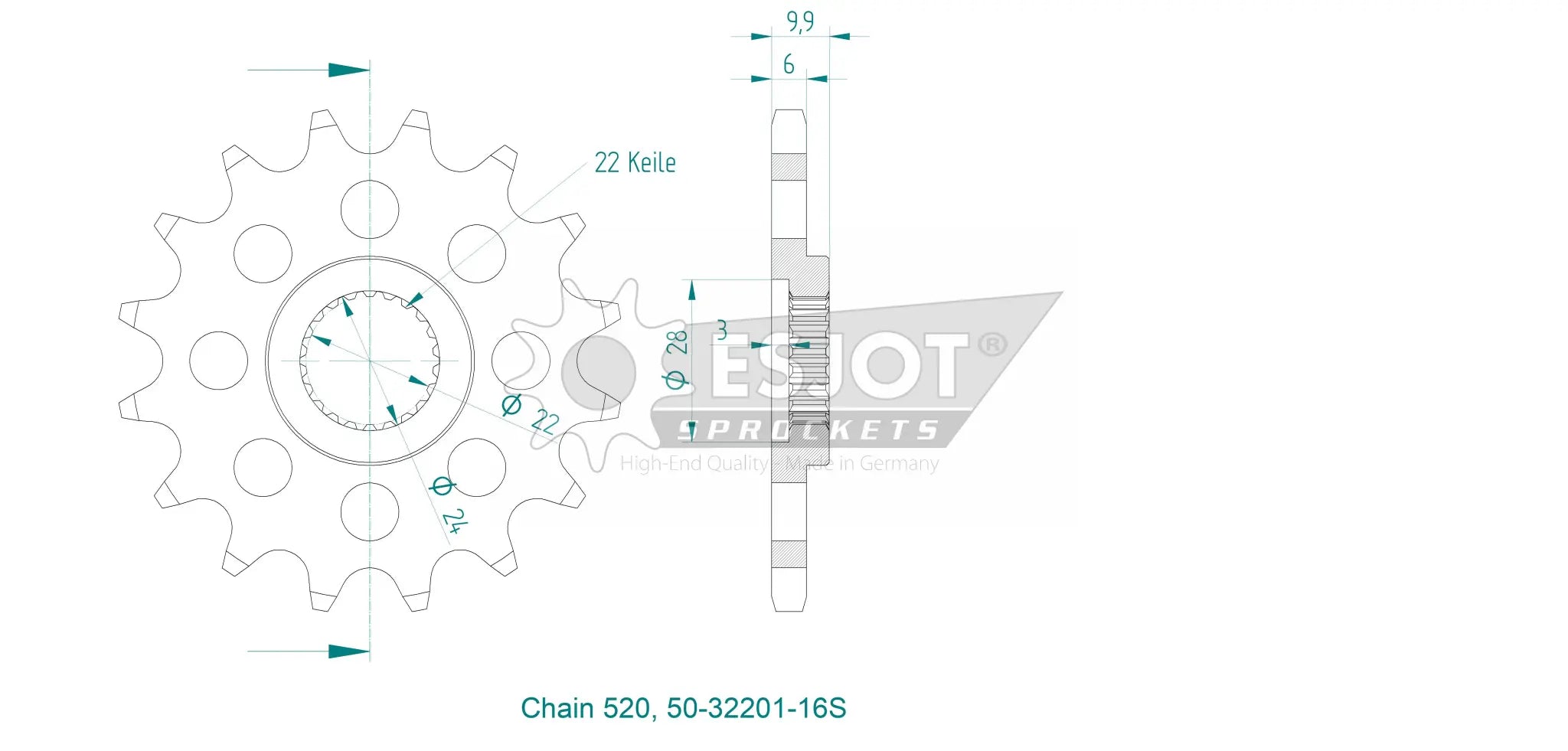 Esjot 520 Front Sprocket